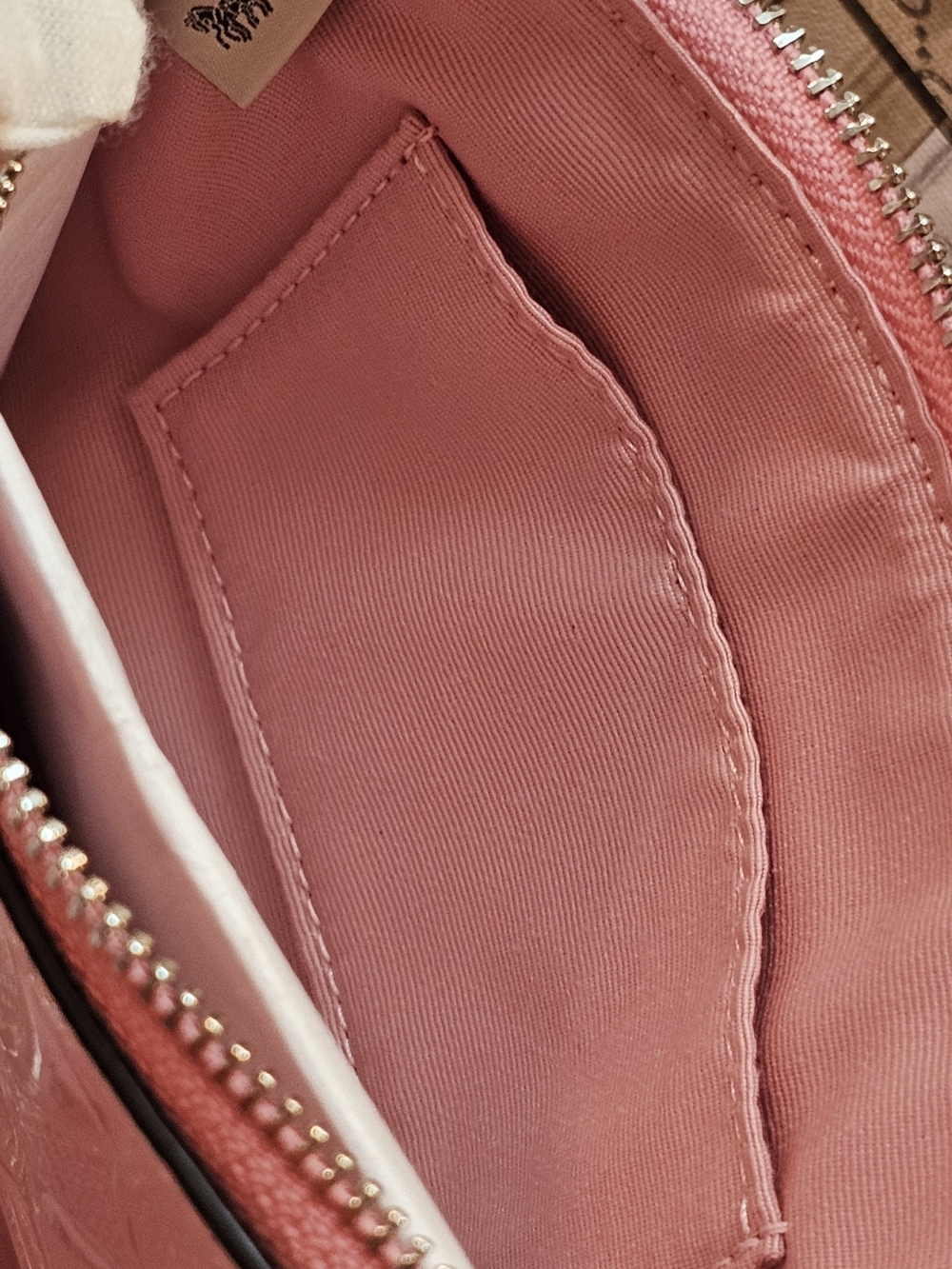 Coach Patent-Embossed in Coral Pink Leather Wristlet - Picture 11 of 13